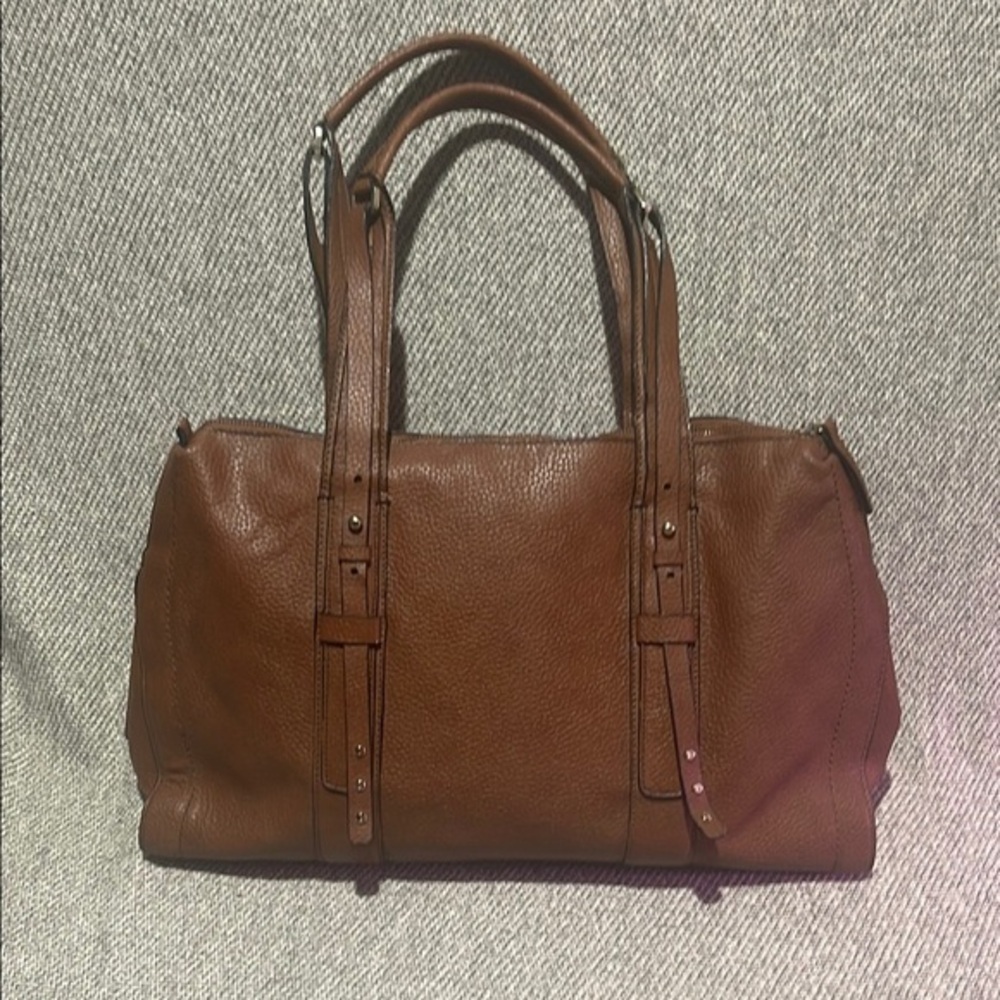 Liz Claiborne Brown Travel Bag with Leather Like Finish